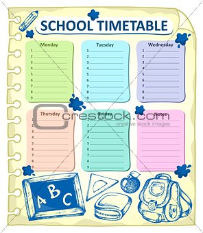 Weekly school timetable topic 4