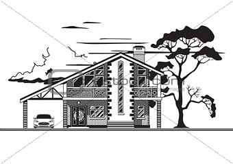 House or cottage, vector graphics