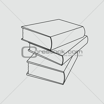 Vector illustration books set in flat design style