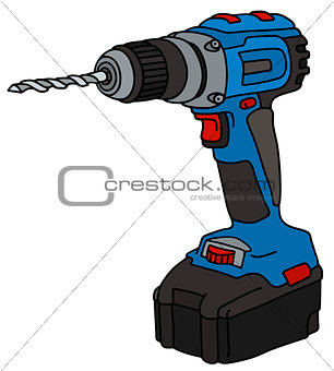 Blue cordless drill