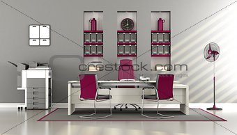 Gray and purple modern office