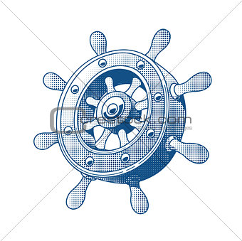 Ship wheel. Marine Tattoo.