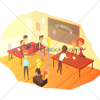 Co-working Office Space With Blackboard