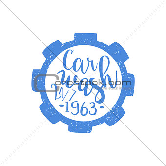 Carwash Blue Vintage Stamp