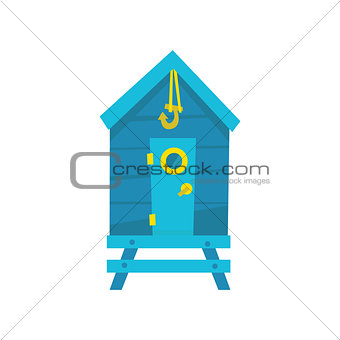 Blue Beach Cabin With Hook