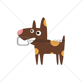 Pit Bull Dog Breed Primitive Cartoon Illustration