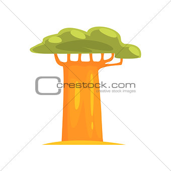 Baobab Realistic Simplified Drawing