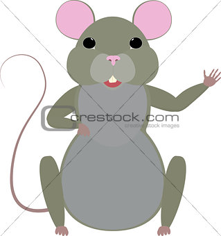 Cute cartoon mouse vector illustration.