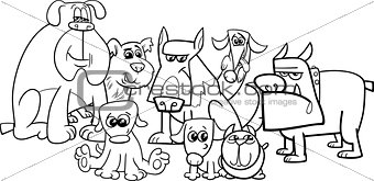 dogs group coloring book