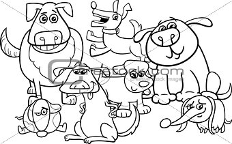 dogs cartoon coloring book
