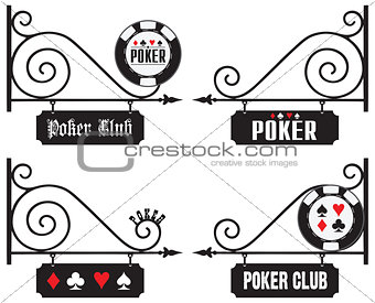 Street signs at the venue of poker events