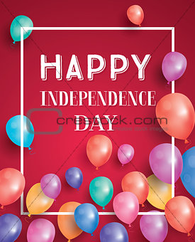 American Independence Day. Background with balloons for greeting