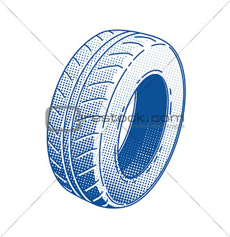 Car tire. Rubber wheel. 
