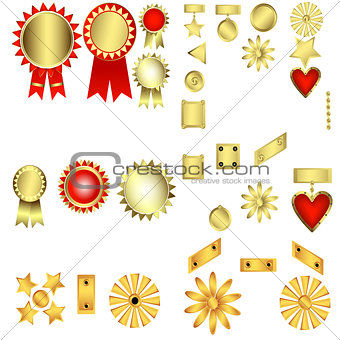 Set of decorative patterned awards 
