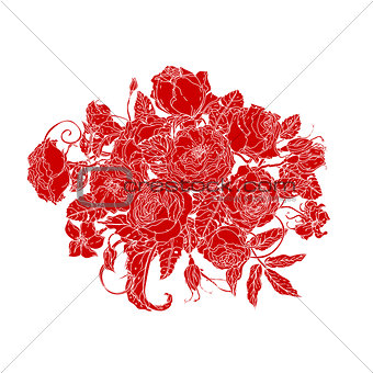Vector red Floral