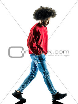 african man walking walker sadness isolated