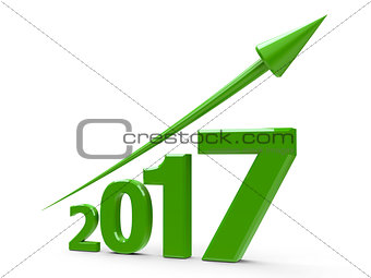 Green arrow up with 2017
