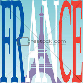 Eiffel tower and French flag.