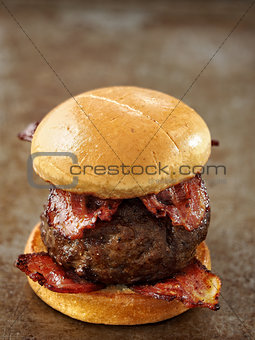 rustic carnivore meat lover hamburger