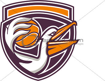 Pelican Passing Basketball Shield Retro