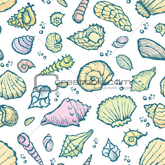  seamless summer shell pattern