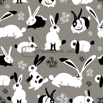 Beautiful pattern with rabbits 