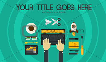 Blogging Concept Header Banner Illustration