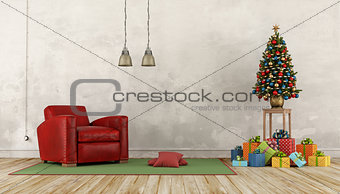 Retro Christmas living room