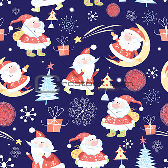 Christmas pattern Santas