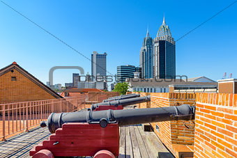 Mobile, Alabama Fort and Skyline