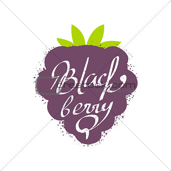 Blackberry Name Of Fruit Written In Its Silhouette