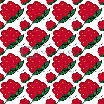 Seamless background with berries raspberry.