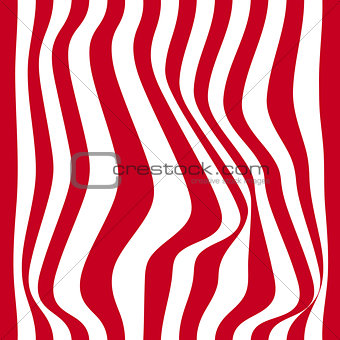 Striped abstract background. red and white zebra print. Vector illustration. eps10