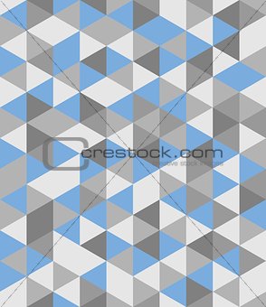 Tile vector background with blue and grey triangle mosaic