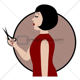 Profession hairdresser woman, isolated vector