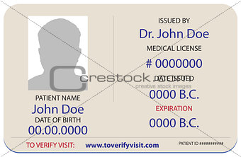 Sample of the patient is identification card