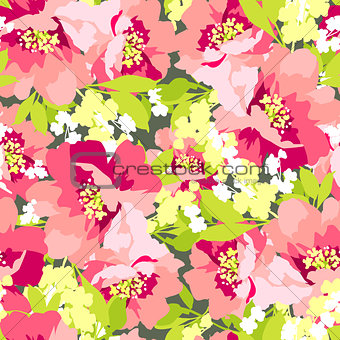 Floral seamless pattern with Flowers wild rose