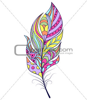 abstract feather on white background