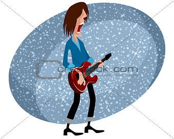 Rock star with guitar
