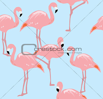 vector flamingo seamless background