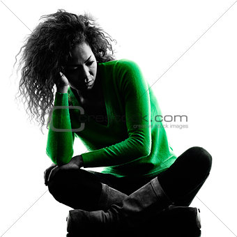 woman sadness despair silhouette isolated
