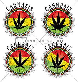 cannabis leaf design jamaican flag background