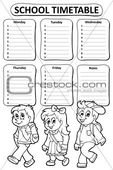 Black and white school timetable theme 5