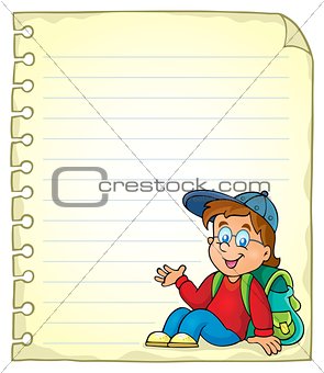 Notebook page with schoolboy