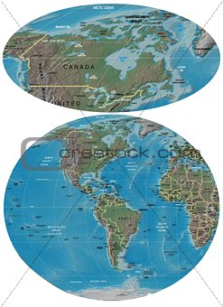 Canada and The Americas map