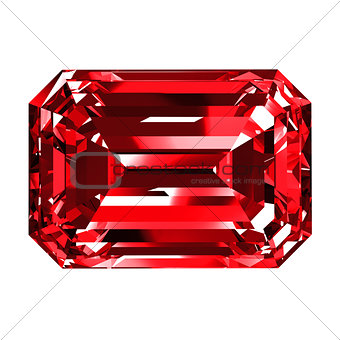 Ruby Emerald Over White Background