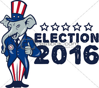 US Election 2016 Republican Mascot Thumbs Up Cartoon