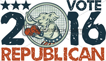 Vote Republican 2016 Elephant Boxer Circle Etching