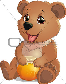 Cute Bear with Honey