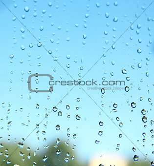 background of drops on glass 